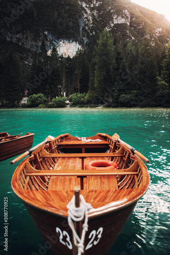 Close up of wooden boat on ...