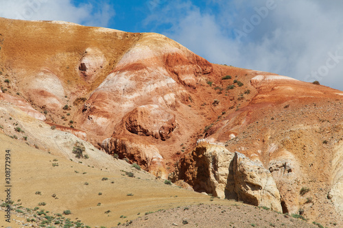 altai canyon steppe and mountains at background photo