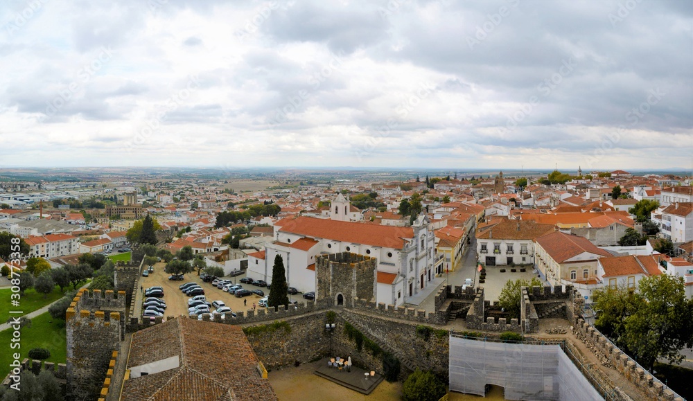 Beja city in Portugal seen from above 