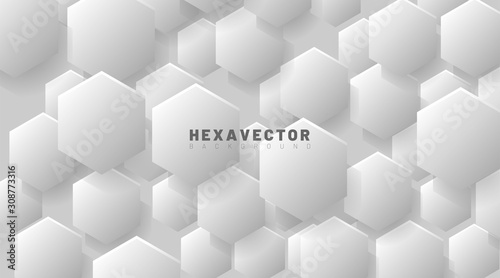 hexagon abstract vector background. The concept of 3d futuristic technology. Vector Illustration For Wallpaper, Banners, Backgrounds, Cards, Landing Pages, etc.