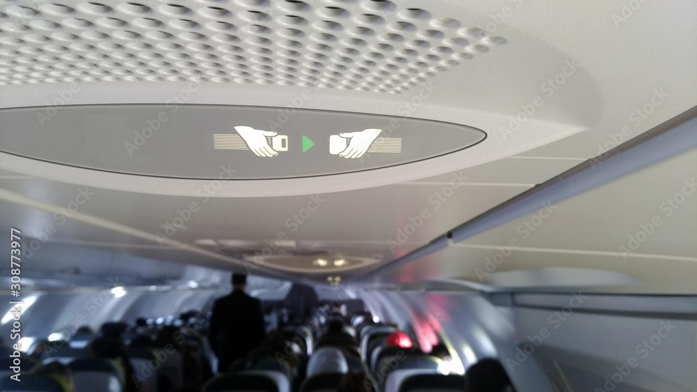Fasten seat belt sign (centered) Fasten seat belt sign (centered)