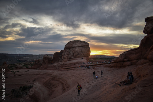 sunset at arches national park