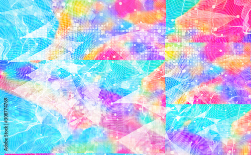 Abstract bright background futuristic technology collage design