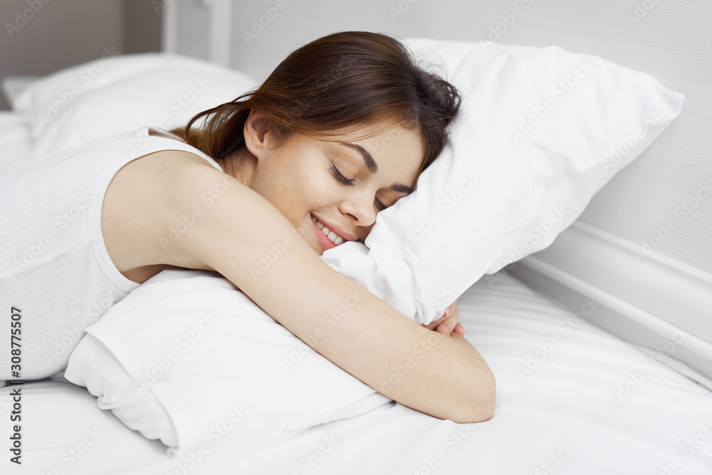 young woman sleeping in bed young woman sleeping in bed