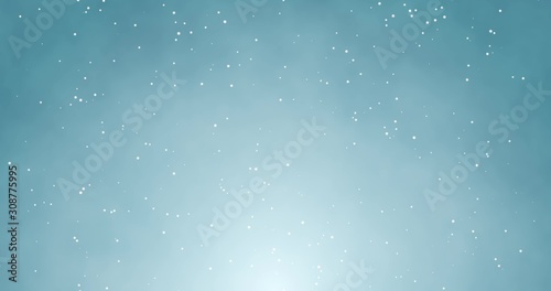 Snowflakes and bokeh lights on the blue Merry Christmas background. 3D rendering