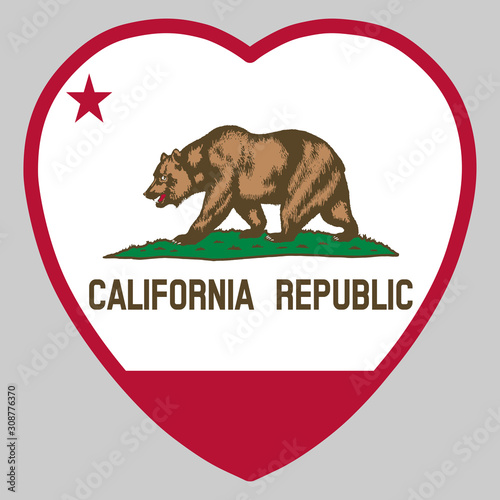 California Flag In Heart Shape Vector illustration Eps 10