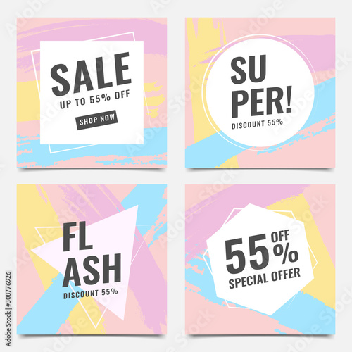 Flash Sale Discount Banner Template Brush Set