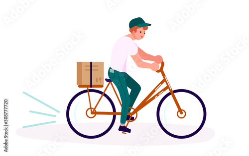 Courier character by bike