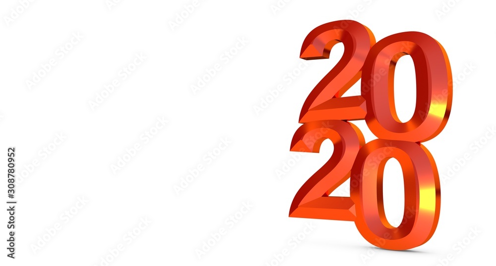 2020 New Year isolated on Background. 3d Illustration 2020 New Year isolated on Background. 3d Illustration