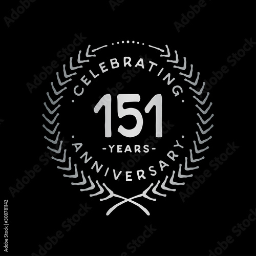 151 years design template. 151st vector and illustration.