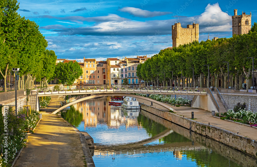 Historic old town of Narbonne, France