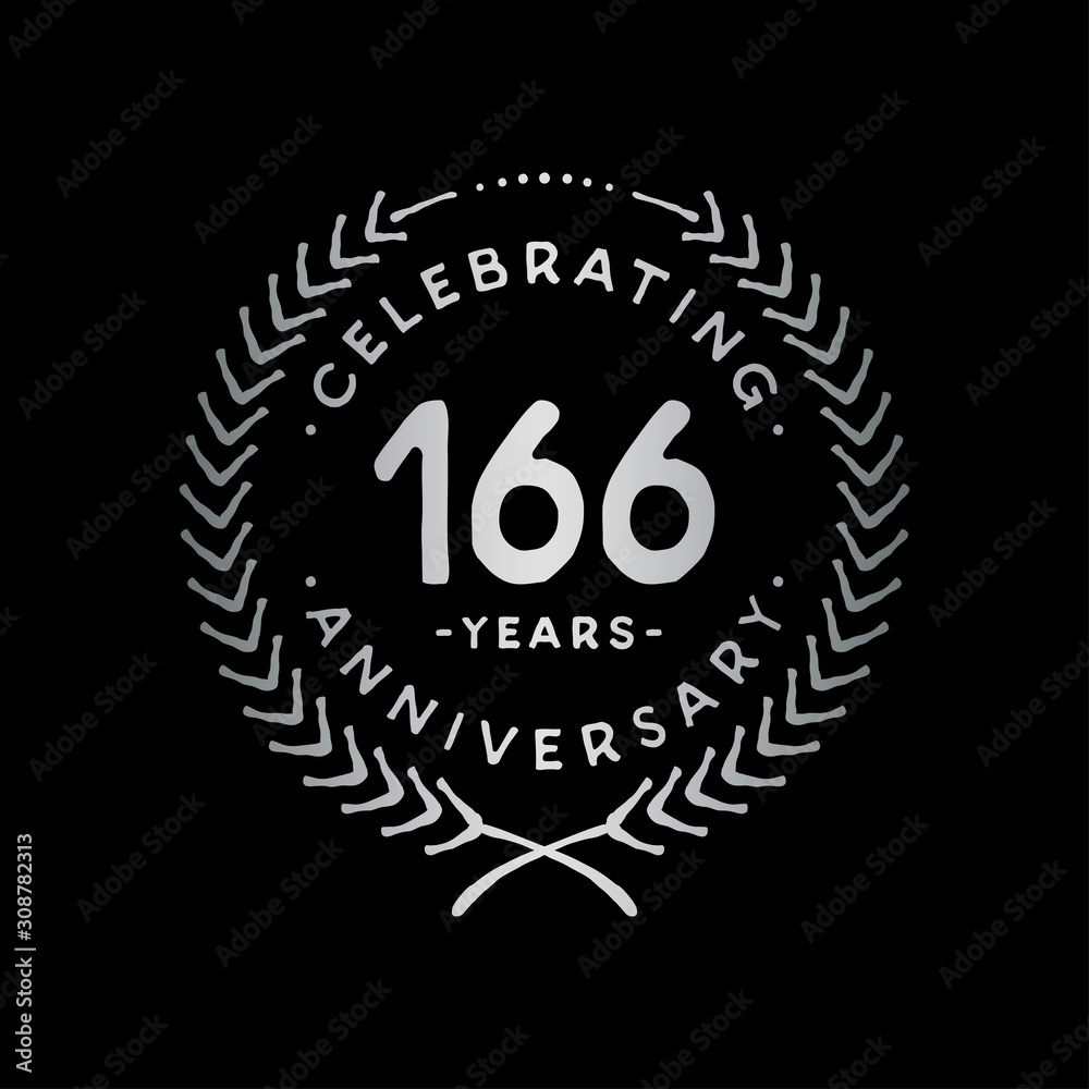 Fototapeta premium 166 years design template. 166th vector and illustration.