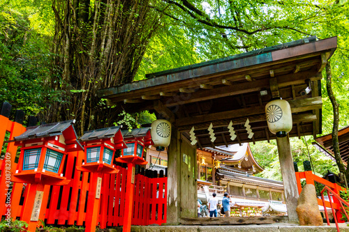 Gate of Kifune Shrine. Sakyo-ku, Kyoto, Japan photo