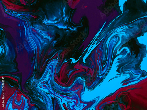 Blue and purple neon abstract hand painted background