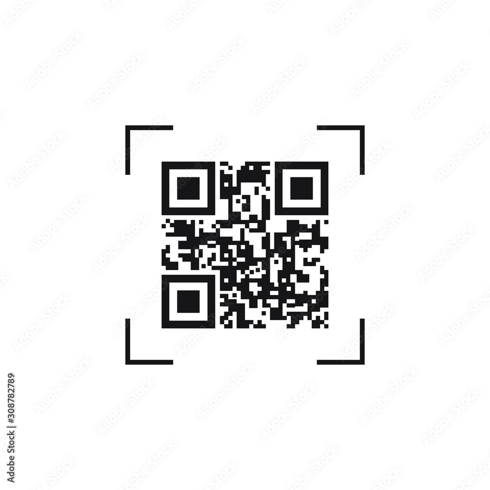 Scanning QR code on phone screen icon, app ui and ux elements. Vector illustration Scanning QR code on phone screen icon, app ui and ux elements. Vector illustration