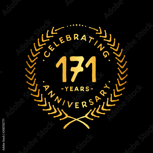 171 years design template. 171st vector and illustration.