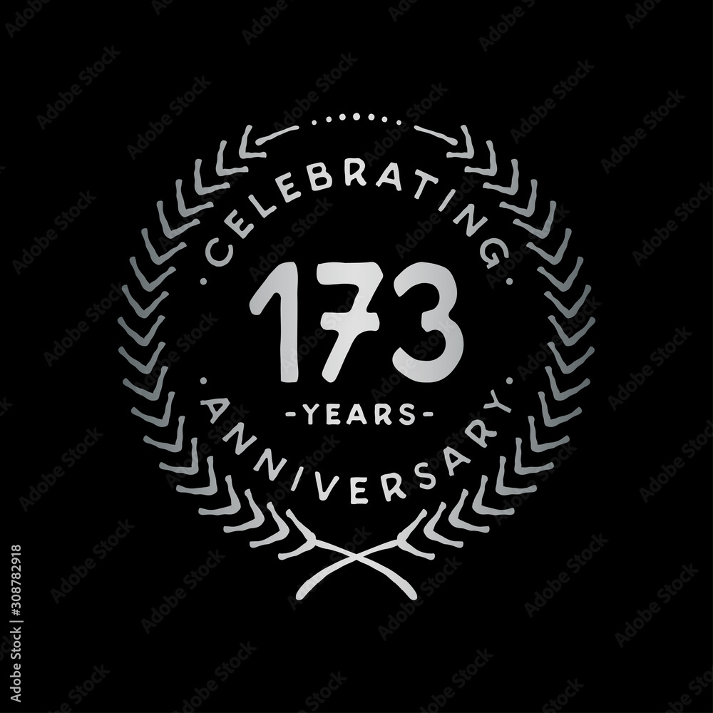 Fototapeta premium 173 years design template. 173rd vector and illustration.