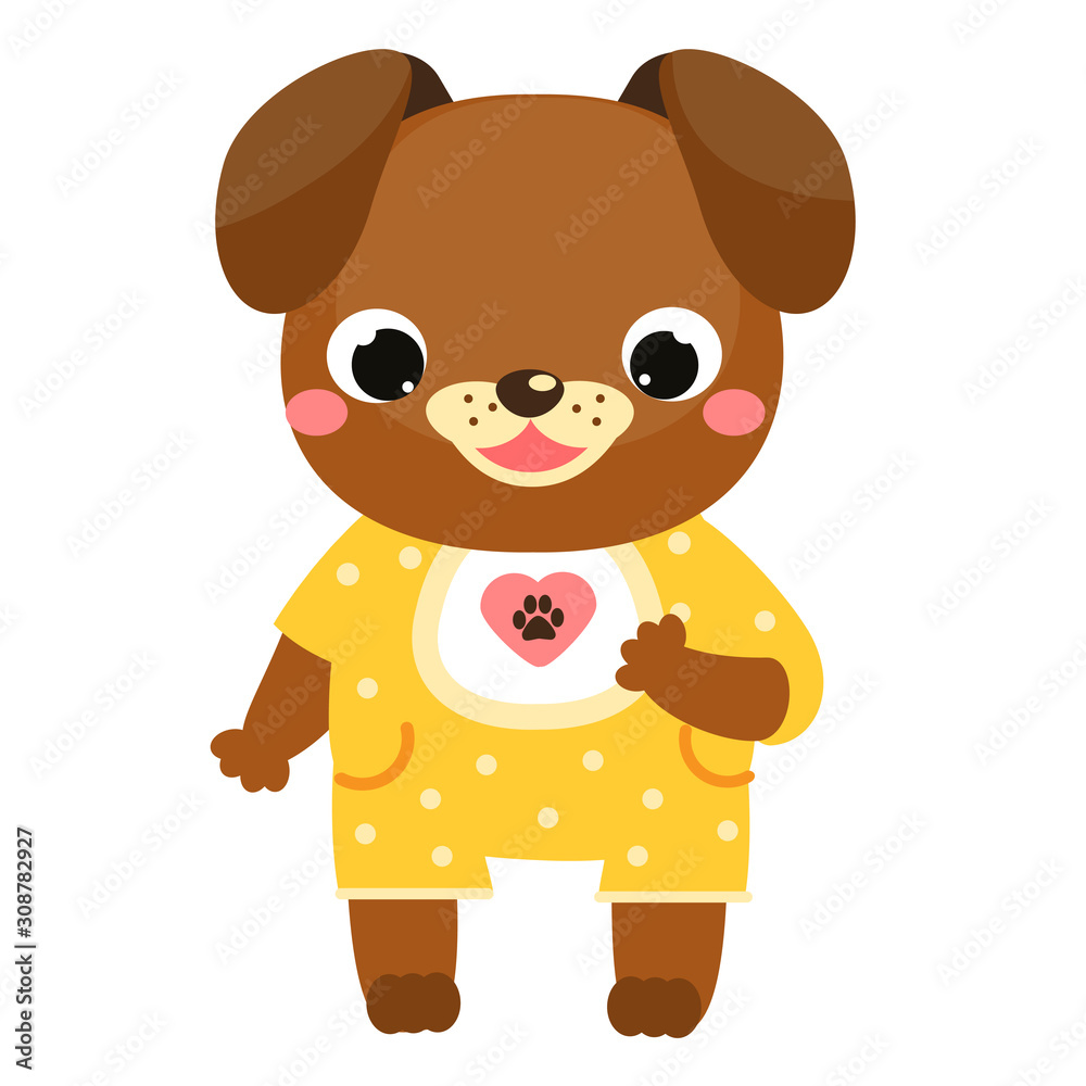 Cute dog. Cartoon puppy. Animal character for kids and children Cute dog. Cartoon puppy. Animal character for kids and children