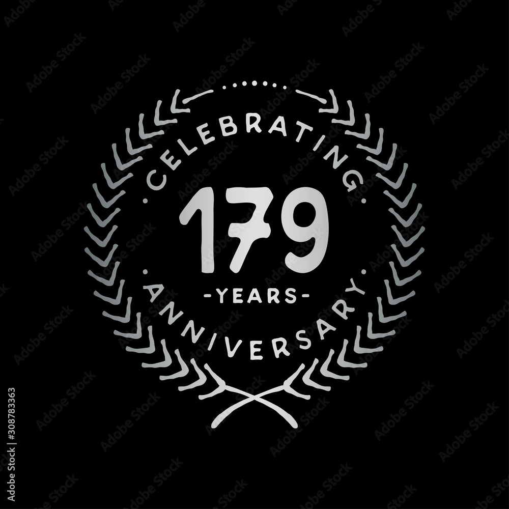 Fototapeta premium 179 years design template. 179th vector and illustration.