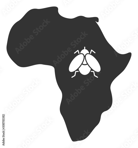 African trypanosomiasis vector icon. Flat African trypanosomiasis symbol is isolated on a white background. photo