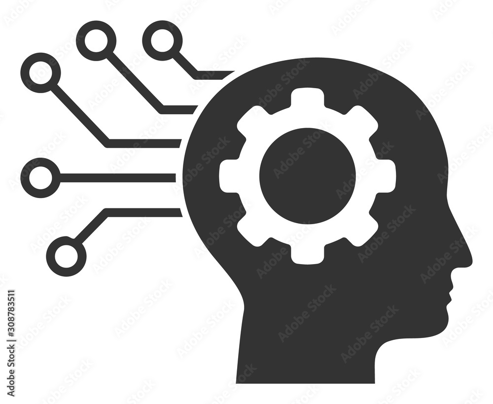 Artificial mind vector icon. Flat Artificial mind pictogram is isolated on a white background. Artificial mind vector icon. Flat Artificial mind pictogram is isolated on a white background.