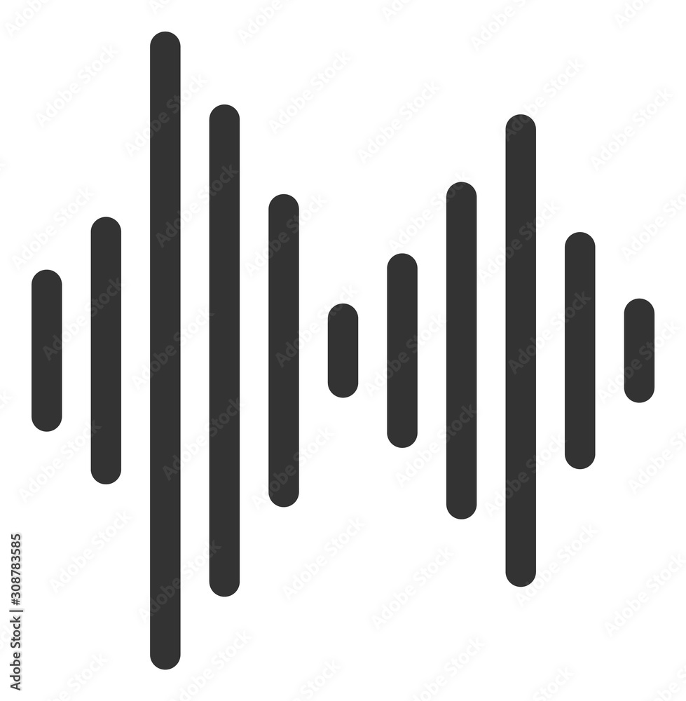 Audio signal vector icon. Flat Audio signal pictogram is isolated on a white background. Audio signal vector icon. Flat Audio signal pictogram is isolated on a white background.