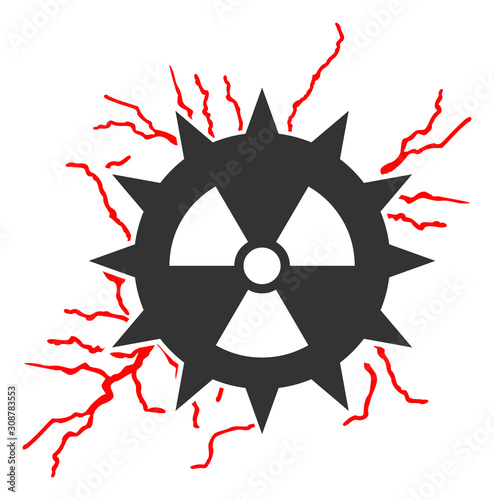 Atomic power sparks vector icon. Flat Atomic power sparks symbol is isolated on a white background.