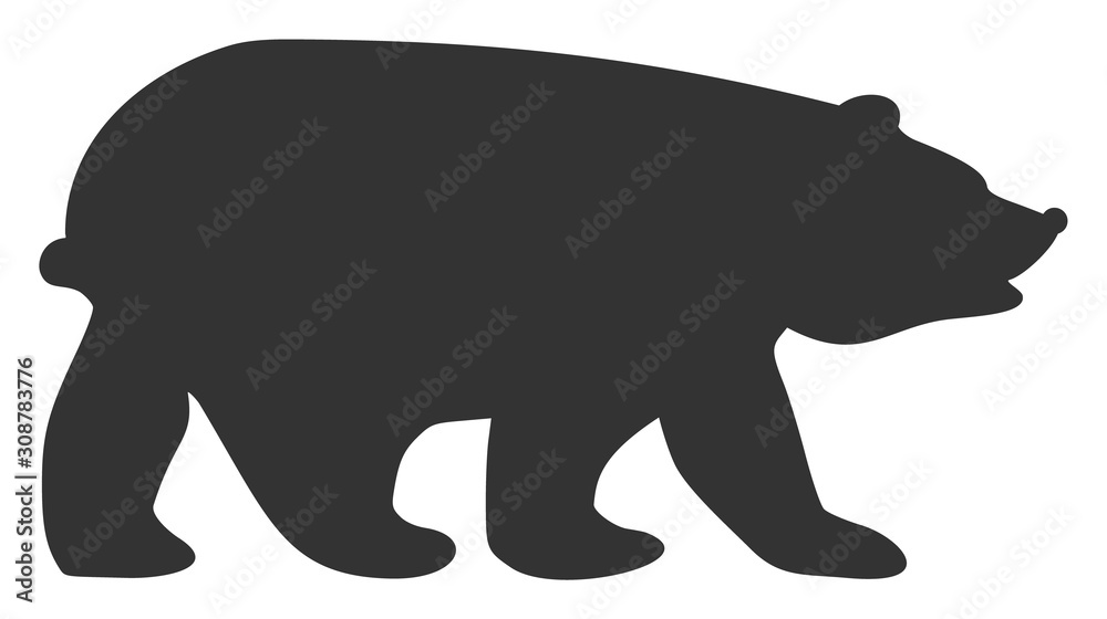 Fototapeta premium Bear vector icon. Flat Bear symbol is isolated on a white background.