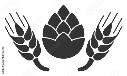 Beer components vector icon. Flat Beer components pictogram is isolated on a white background.