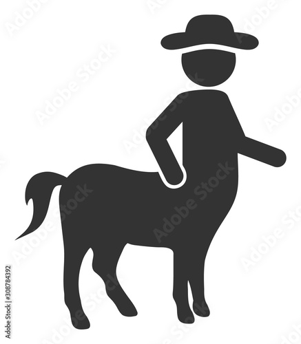 Centaur vector icon. Flat Centaur symbol is isolated on a white background.