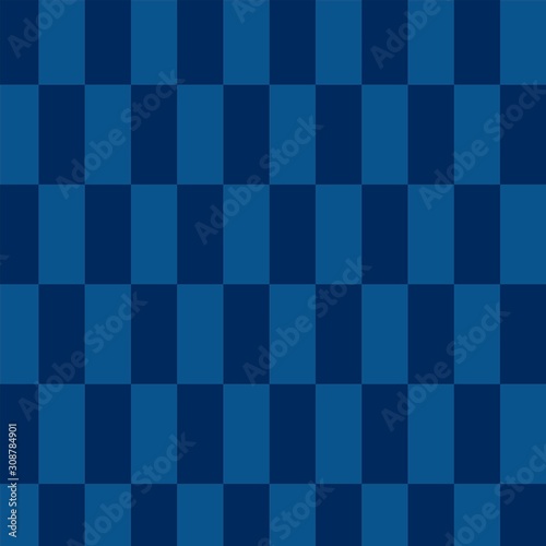 Classic blue checkered background. 2020 color. Wrapping paper, fabric print. Abstract illustration vector