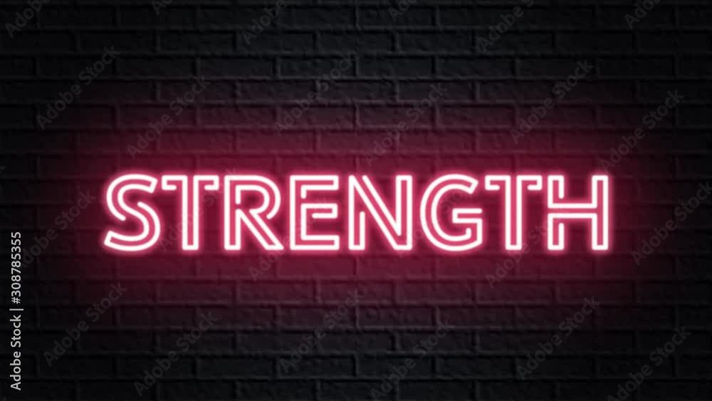 red neon video animation strength red neon video animation strength