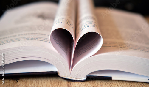 Love heart from the sheets of the book