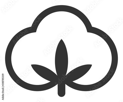 Cotton vector icon. Flat Cotton symbol is isolated on a white background.
