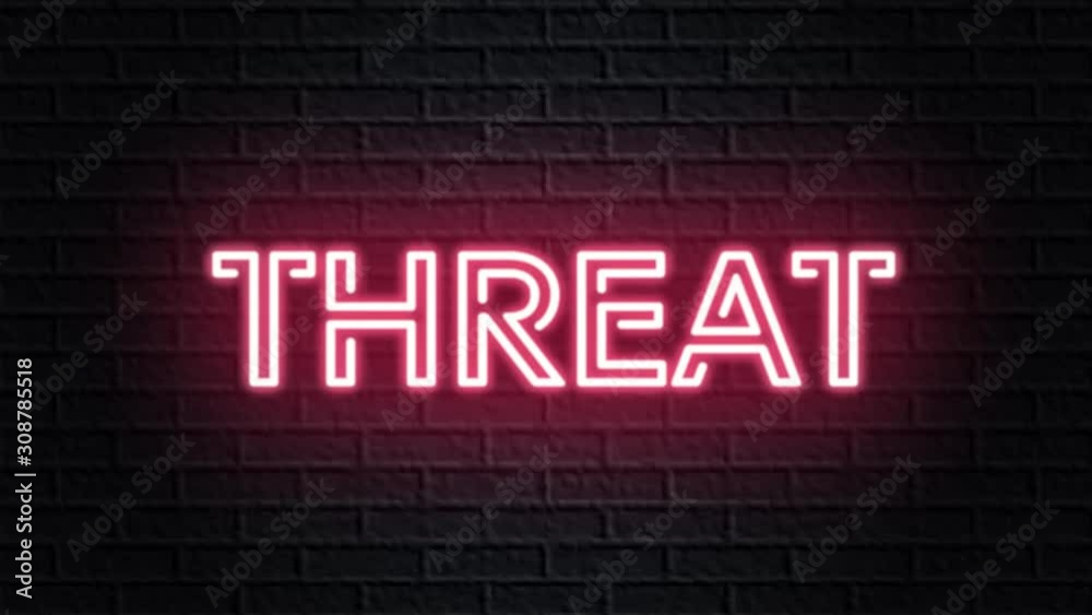 red neon video animation threat