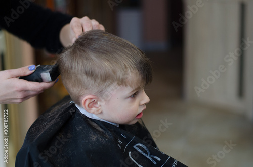 Haircut of a boy