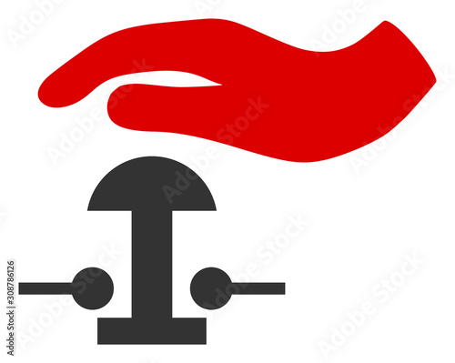 Emergency stop vector icon. Flat Emergency stop symbol is isolated on a white background.