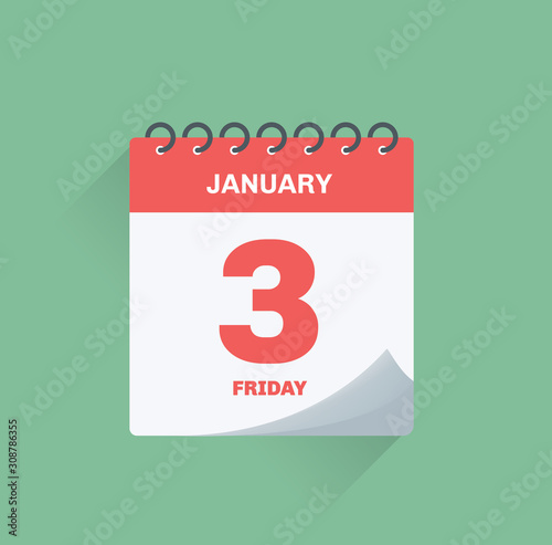 Day calendar with date January 3.