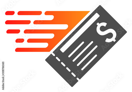 Express cheque vector icon. Flat Express cheque pictogram is isolated on a white background.