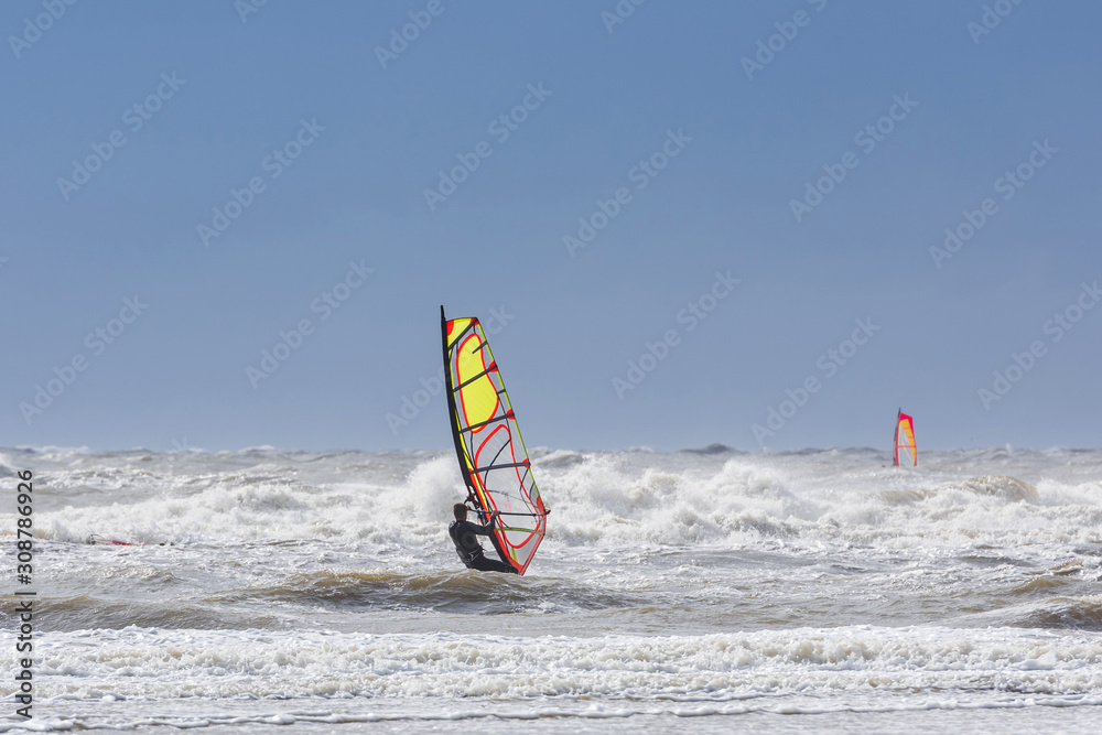 Naklejka premium Windsurfing in St. Peter-Ording; Germany
