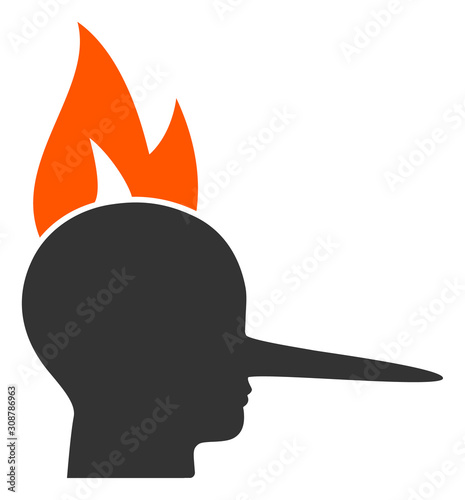 Fired liar vector icon. Flat Fired liar pictogram is isolated on a white background.