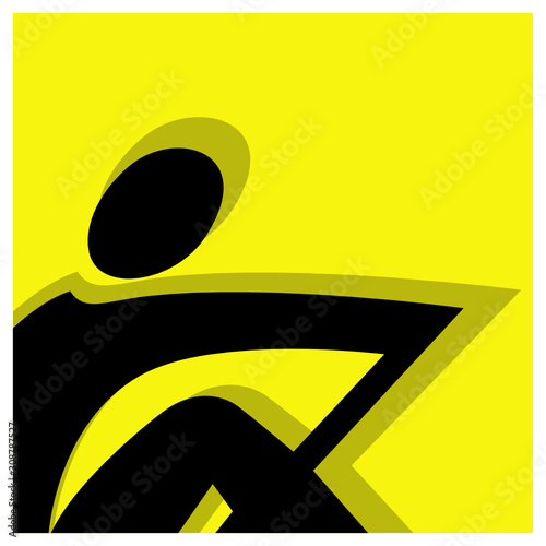 rowing pictogram yellow