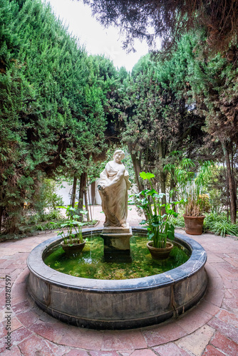 Courtyard garden of Viana Palace in Cordoba, Andalusia, Spain.