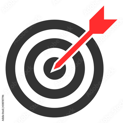 Goal vector icon. Flat Goal symbol is isolated on a white background.