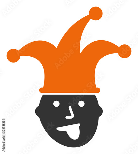 Idiot head vector icon. Flat Idiot head symbol is isolated on a white background. photo