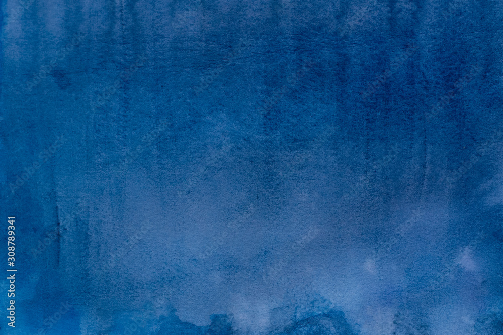 Abstract blue watercolor background. Inspired by the color of 2020. 