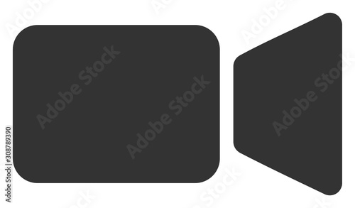 Movie camera vector icon. Flat Movie camera symbol is isolated on a white background.