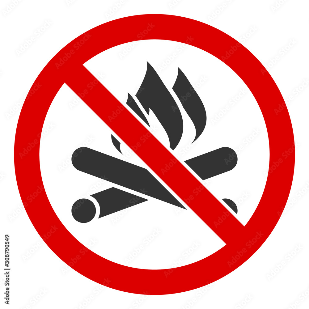 No campfire vector icon. Flat No campfire pictogram is isolated on a white background. No campfire vector icon. Flat No campfire pictogram is isolated on a white background.