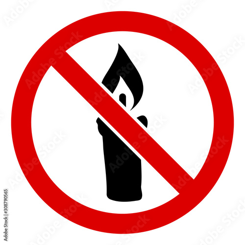No candle vector icon. Flat No candle symbol is isolated on a white background.