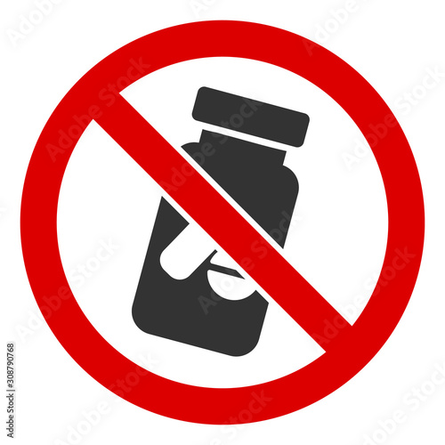 No chemical drugs vector icon. Flat No chemical drugs pictogram is isolated on a white background.